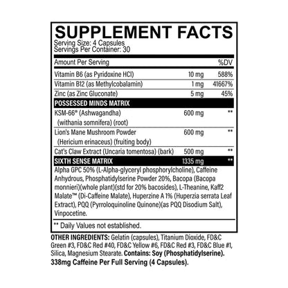 Black Magic Brain Waves — Supplement Facts 1 — complete label
