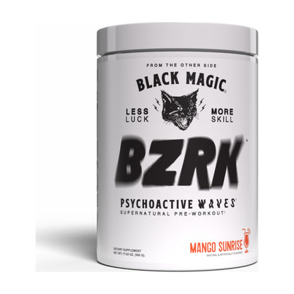 Black Magic BZRK Pre-Workout – 25 Servings — Mango Sunrise — product container