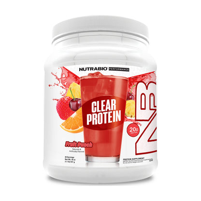 NutraBio Clear Whey Protein Isolate — Fruit Punch — product container