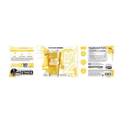 NutraBio Clear Whey Protein Isolate — Supplement Facts 12 — complete label