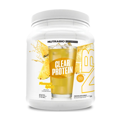 NutraBio Clear Whey Protein Isolate — Pineapple Splash — product container
