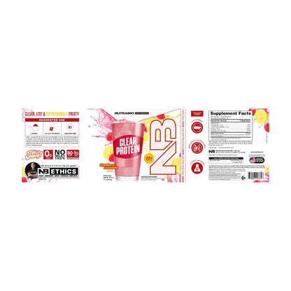 NutraBio Clear Whey Protein Isolate — Supplement Facts 5 — complete label