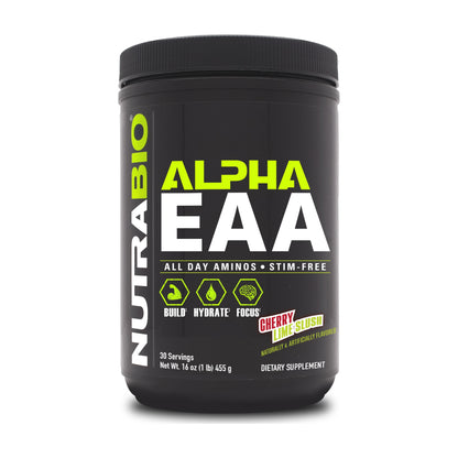 NutraBio Alpha EAA – 30 Servings — 30 Servings / Cherry Lime Slush — product container