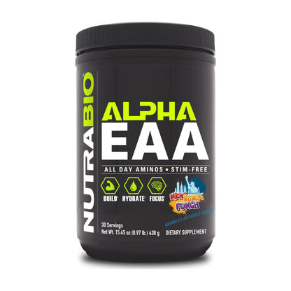 NutraBio Alpha EAA – 30 Servings — 30 Servings / New York Punch — product container