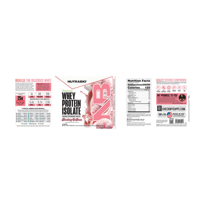 NutraBio Natural Whey Protein Isolate — Supplement Facts 7 — complete label