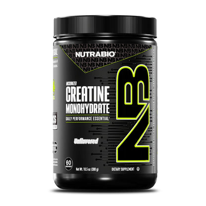 NutraBio Creatine Monohydrate — 60 Servings / 300g — product container on white background