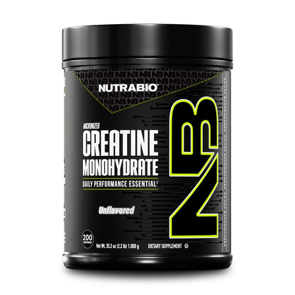 NutraBio Creatine Monohydrate 1000g 200 Servings – bottle on a white background