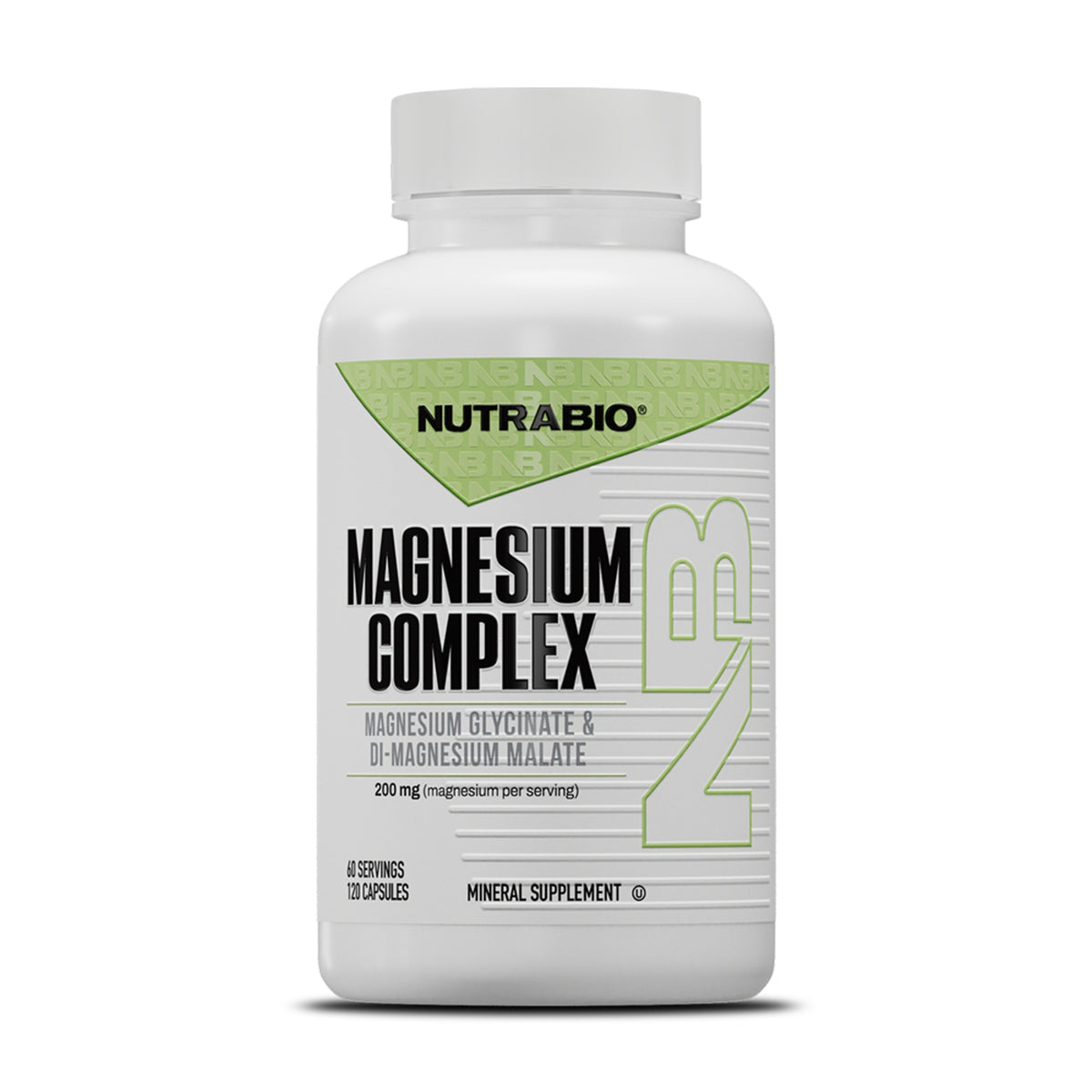 NutraBio Magnesium Complex 120 Capsules – bottle on a white background