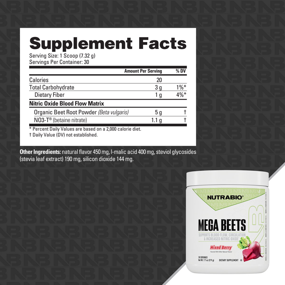 NutraBio Mega Beets Supplement Facts and ingredients