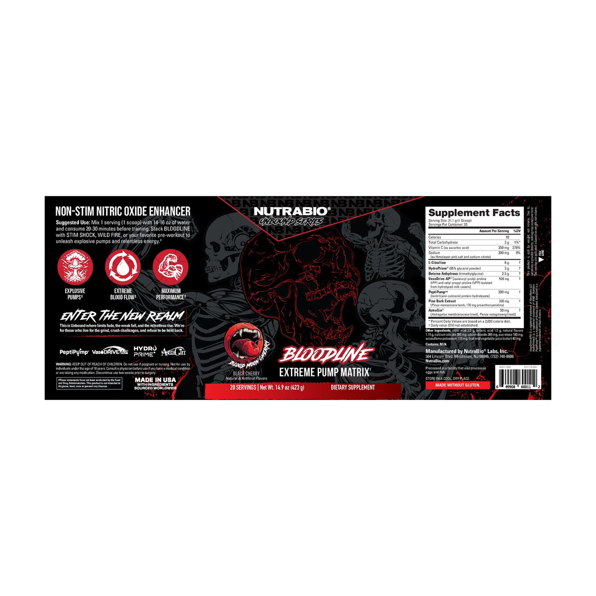NutraBio Bloodline — Supplement Facts 7 — complete label