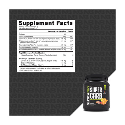 NutraBio Super Carb – 30 Servings — Supplement Facts 7 — full label