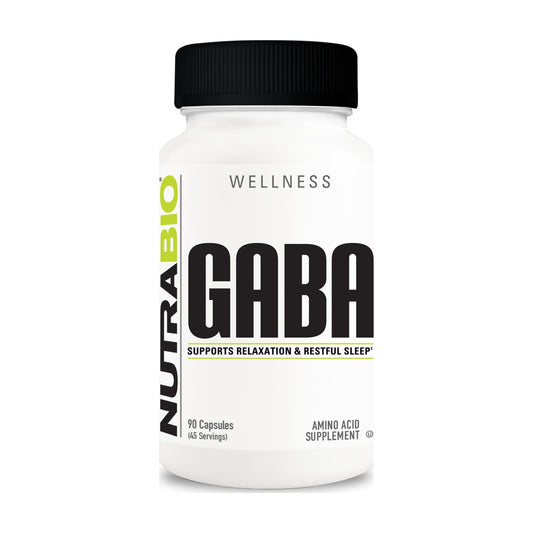 NutraBio GABA 500mg – 90 Capsules — product container
