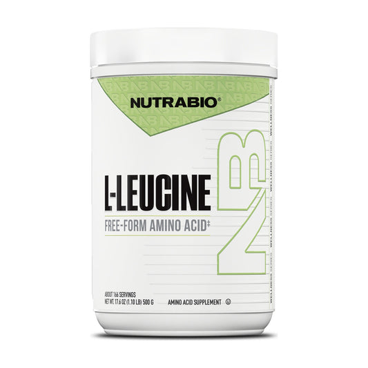 NutraBio L-Leucine Powder – 500g — product container