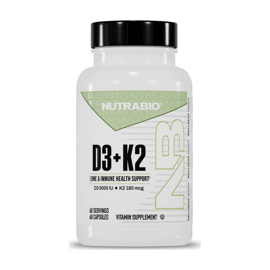 NutraBio Vitamin D3 + K2 – 60 Capsules — product container