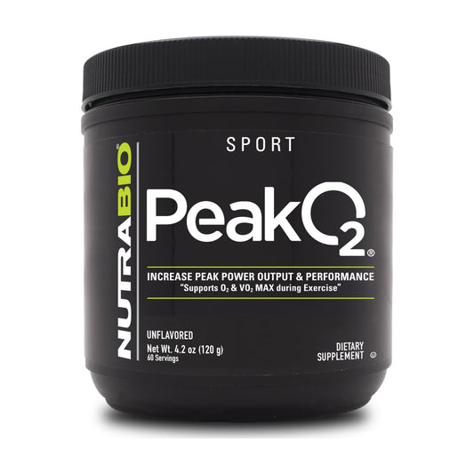 NutraBio PeakO2 Powder – 120g | 60 Servings — product container