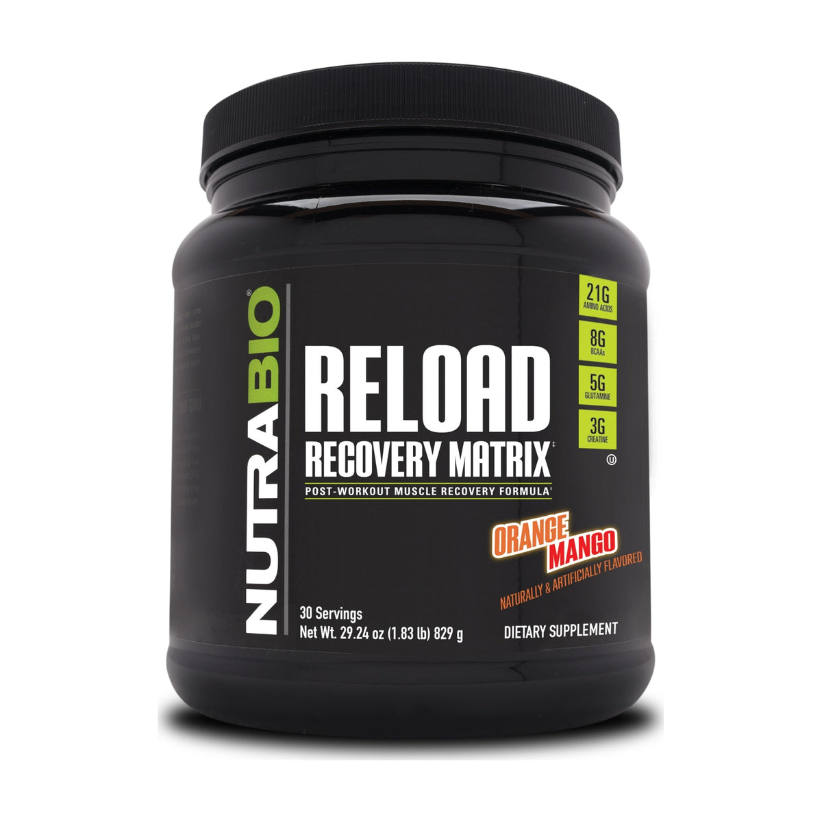 NutraBio Reload – 30 Servings — Orange Mango