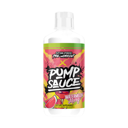 Pump Sauce Stim-Free Liquid Pre-Workout Watermelon Margarita on a white background