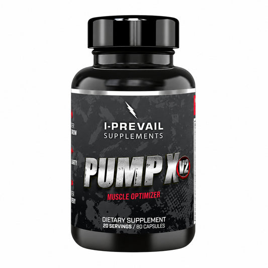 I-Prevail Pump X V2 – 80 Capsules – front on a white background