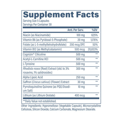 Revive Brain+ – Supplement Facts