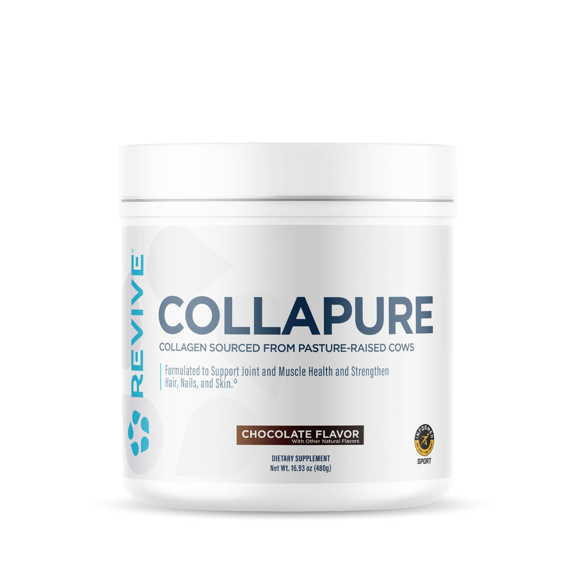 Revive CollaPURE Collagen Peptides – 30 Servings – Chocolate tub