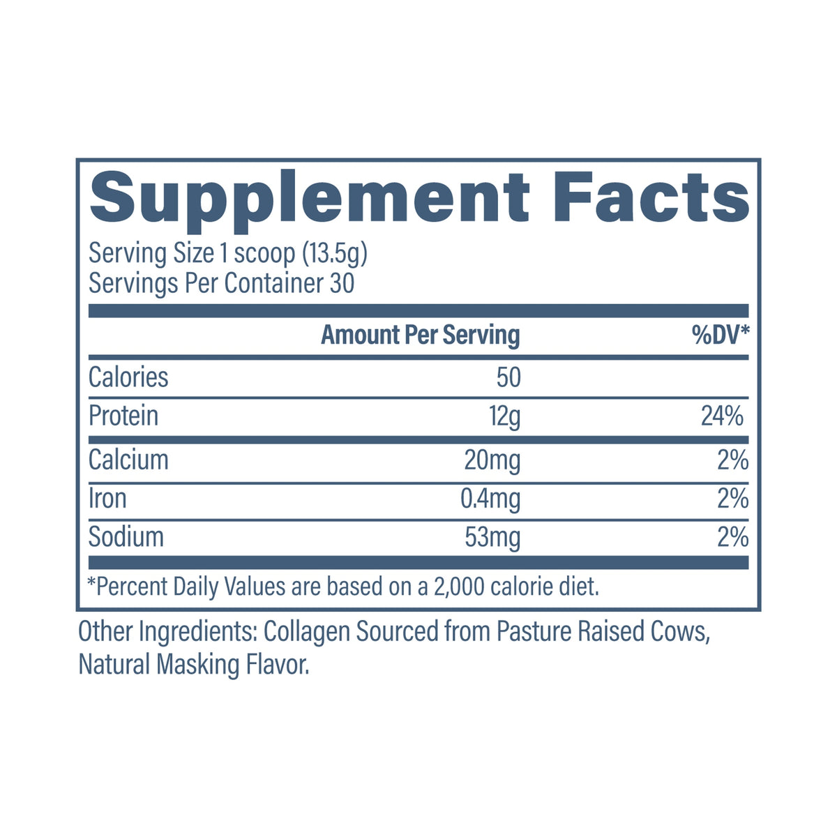 Revive CollaPURE Collagen Peptides – 30 Servings – Unflavored Supplement Facts