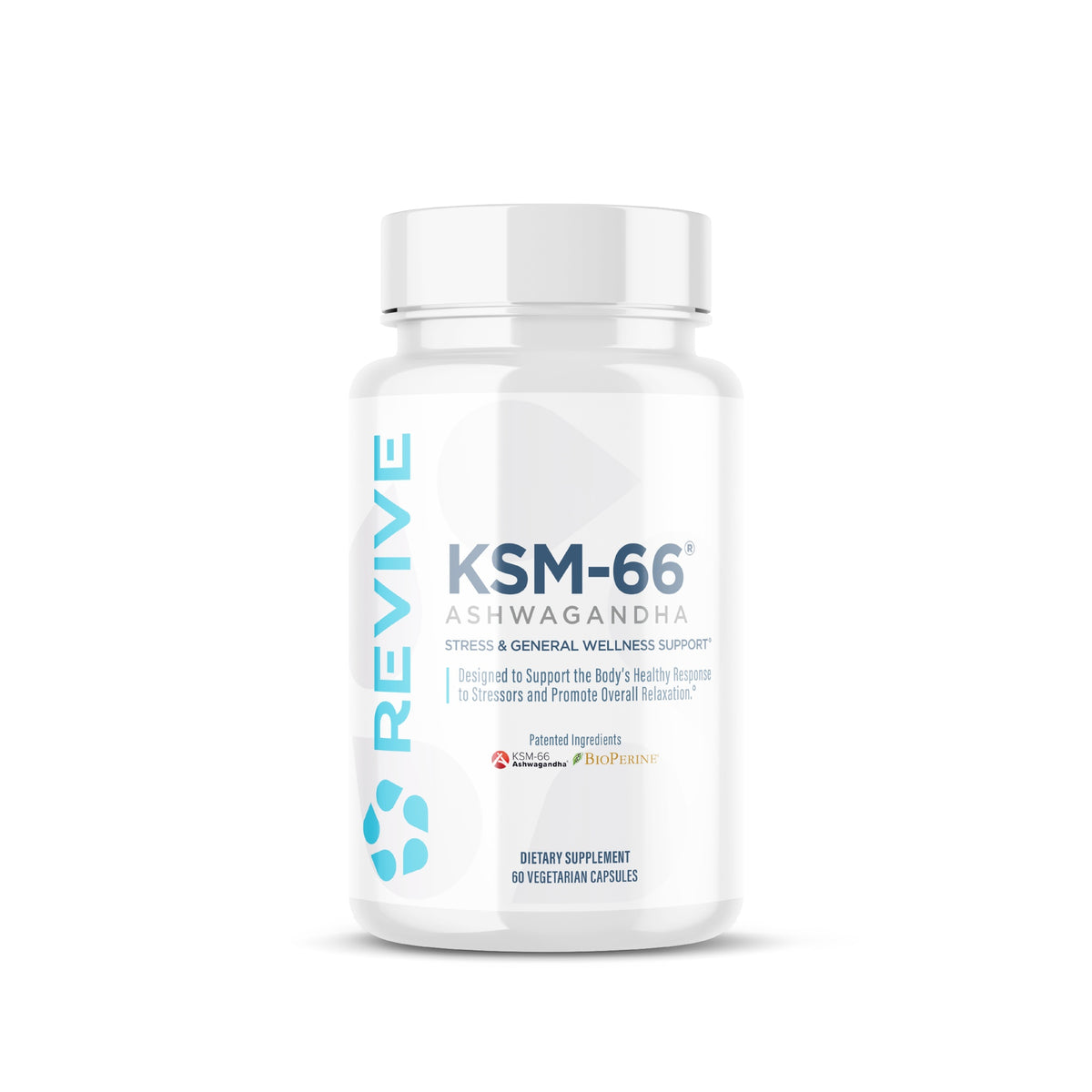 Revive KSM-66 Ashwagandha – 60 Capsules – bottle on a white background