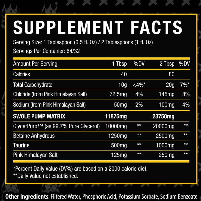 Sicario Swole Pump Liquid Ingredients