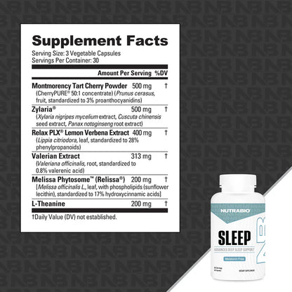 NutraBio Sleep – Melatonin‑Free Relaxation & Sleep Support Supplement