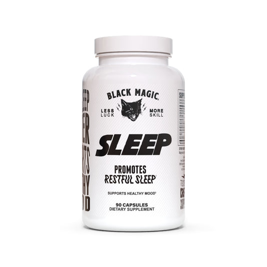 Black Magic Sleep – 90 Capsules – front on a white background
