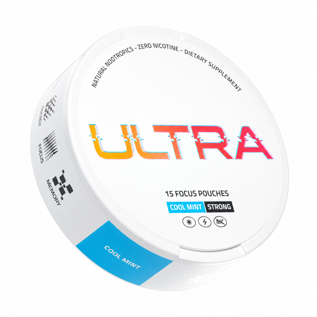 ULTRA Focus Pouches Cool Mint nicotine-free 15-pouch container