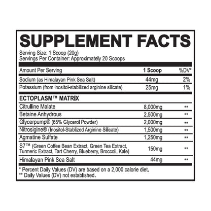 Black Magic Ecto Plasm – Stimulant-Free Pre-Workout — Label information 5