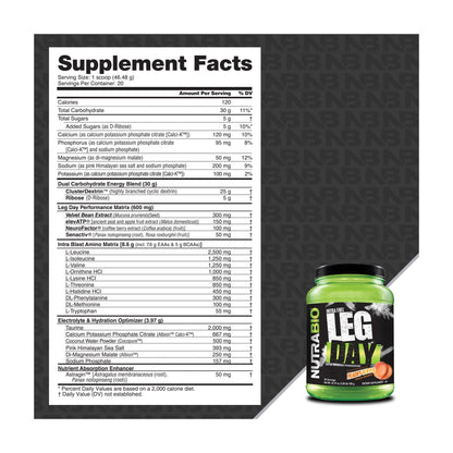 NutraBio Leg Day – 20 Servings — Label information 13
