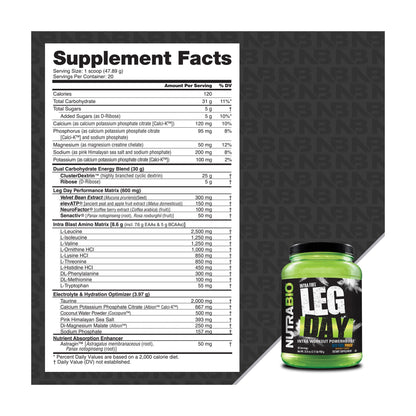 NutraBio Leg Day – 20 Servings — Label information 10