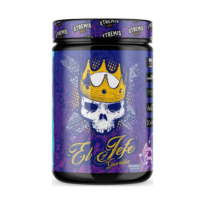 Xtremis Cartel El Jefe Guerilla Pre-Workout Grape Candy on a white background