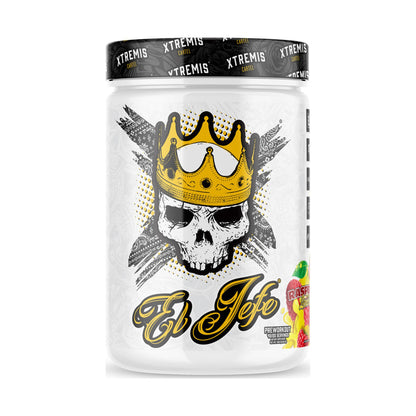 Xtremis Cartel El Jefe Pre-Workout Raspberry Lemonade on a white background