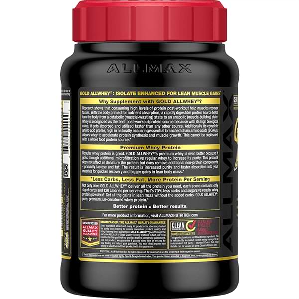 AllMax AllWhey Gold Blend side profile