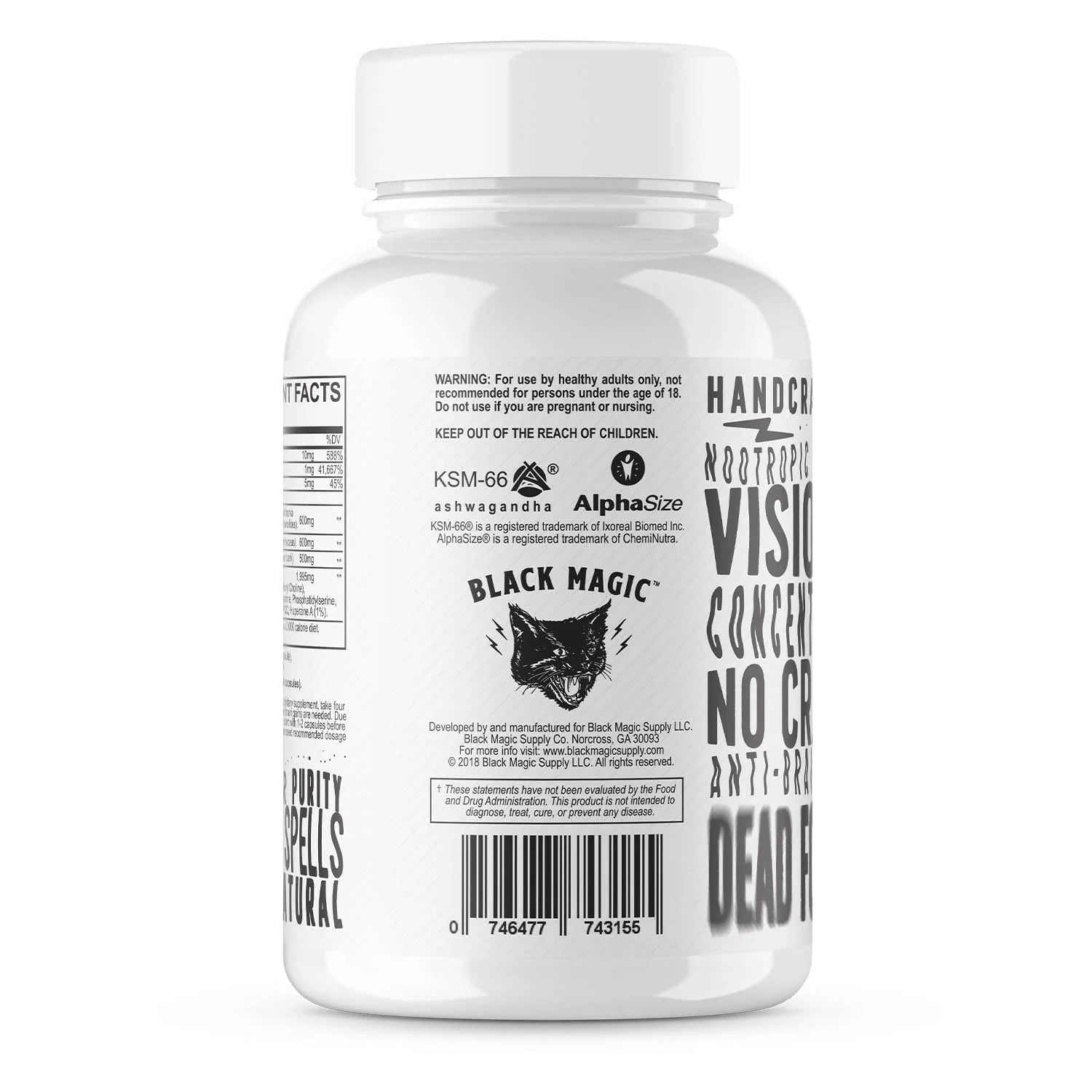 Black Magic Brain Waves Supplement Bottle
