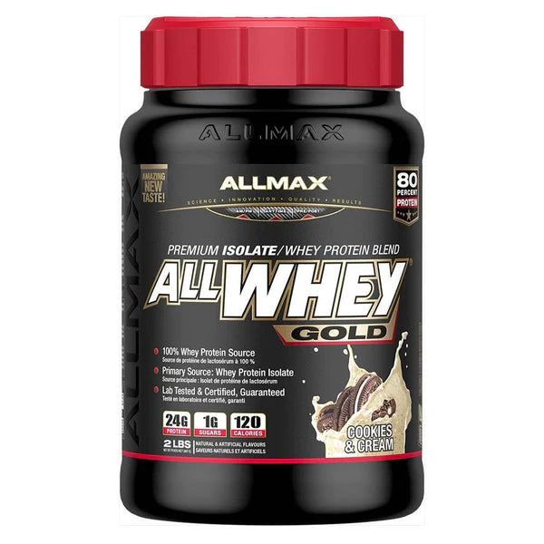 AllMax AllWhey Gold Blend Product Cookies and Cream Flavor