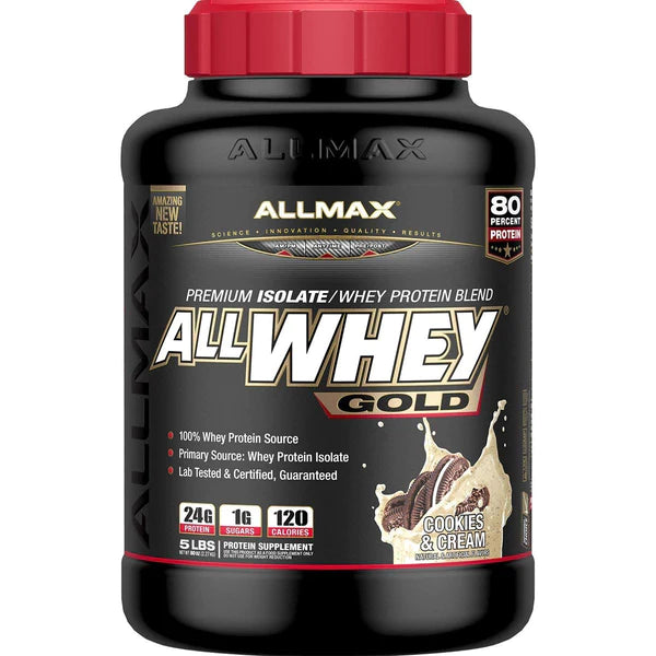 AllMax AllWhey Gold Blend Product Image Cookies and Cream