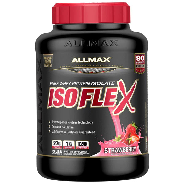 AllMax IsoFlex Whey Protein Isolate Product Image 5lbs Strawberry